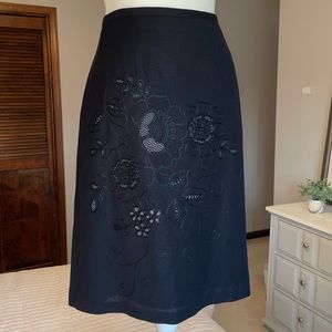 Linen Skirt with Cutouts - weddings night out dressy